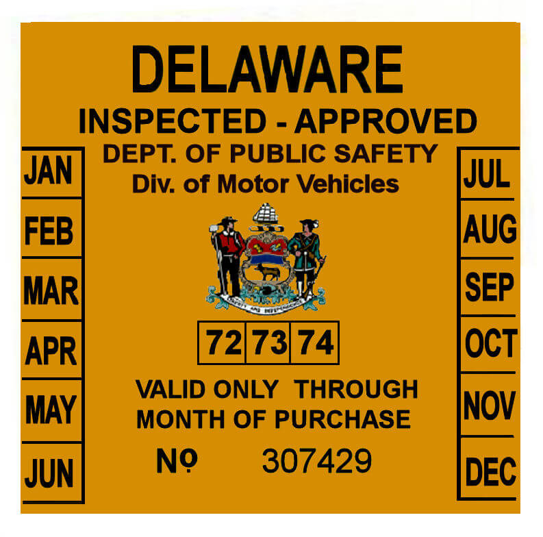 (image for) 1972, 73, 74 Delaware Inspection Sticker